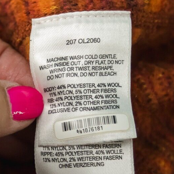 Mountain Hardwear Size Small S Burnt Orange Mock Neck Wool Blend Knit Sweater - Picture 6 of 7